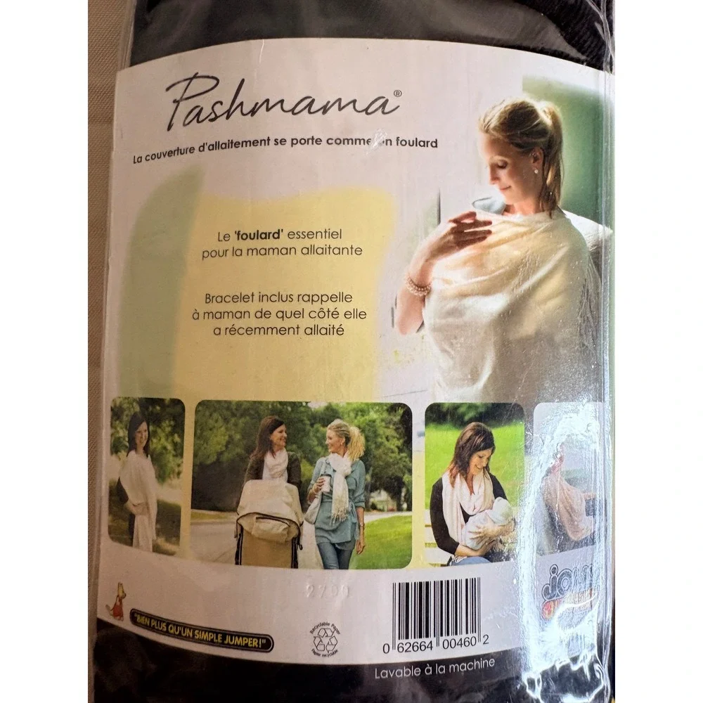 Jolly Jumper Pashmama Nursing Cover Scarf Black Breastfeeding Wrap New with ring